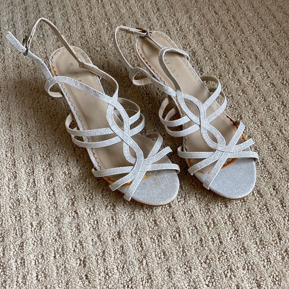 Metaphor Special Occasion Scotlynn Silver Sparkle Strappy Heels
